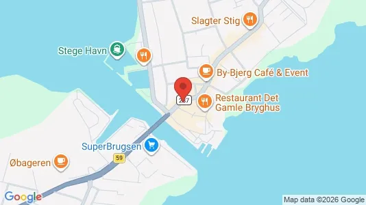Erhvervslejemål til salg i Stege - kort over placeringen