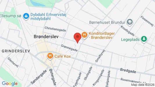 Lagerlokaler til leje i Brønderslev - kort over placeringen