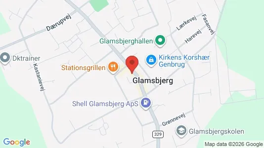 Kontorlokaler til leje i Glamsbjerg - kort over placeringen