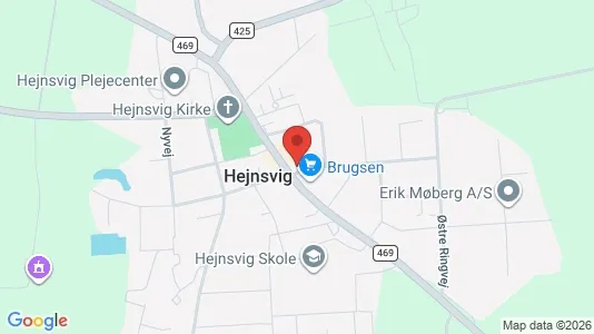 Erhvervslejemål til salg i Hejnsvig - kort over placeringen