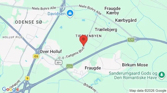 Butikslokaler til leje i Odense SØ - kort over placeringen