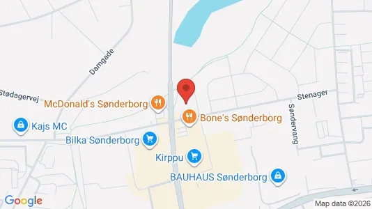 Kontorlokaler til leje i Sønderborg - kort over placeringen