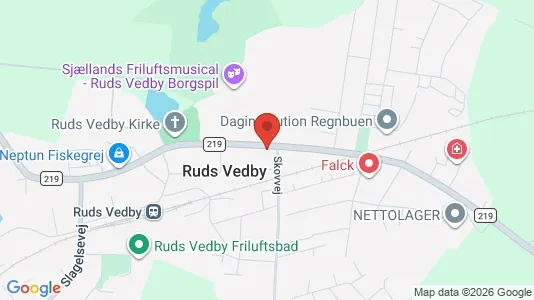 Erhvervslejemål til salg i Ruds Vedby - kort over placeringen