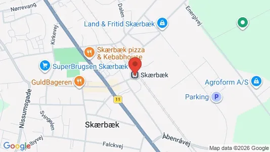 Erhvervslejemål til salg i Skærbæk - kort over placeringen
