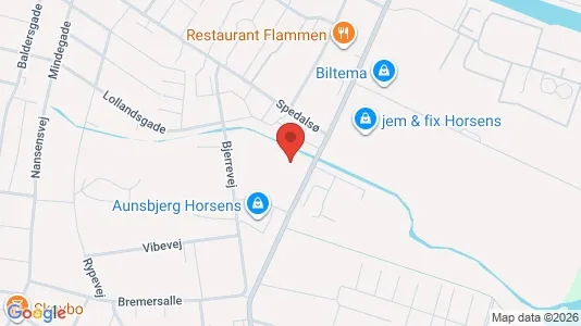 Værkstedslokaler til leje i Horsens - kort over placeringen