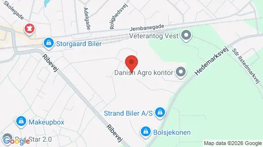 Erhvervsgrunde til salg i Bramming - kort over placeringen