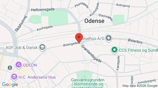 Kontorlokaler til leje i Odense C - kort over placeringen