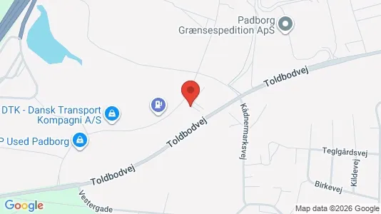 Kontorlokaler til leje i Padborg - kort over placeringen
