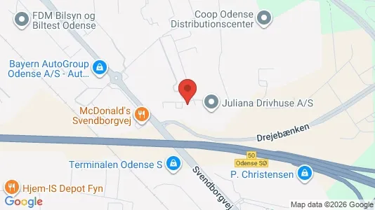 Kontorlokaler til leje i Odense S - kort over placeringen