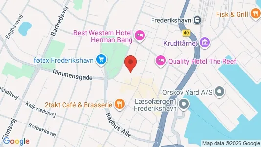 Kontorlokaler til leje i Frederikshavn - kort over placeringen