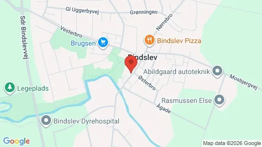 Kontorlokaler til leje i Bindslev - kort over placeringen