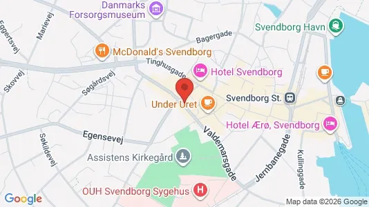 Erhvervslejemål til salg i Svendborg - kort over placeringen