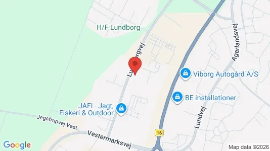 Kontorlokaler til leje i Viborg - kort over placeringen