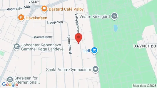 Erhvervslejemål til leje i Valby - kort over placeringen