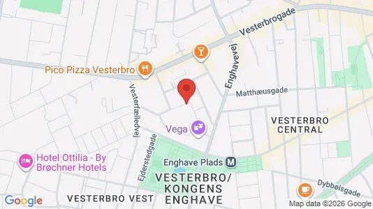 Lagerlokaler til leje i Vesterbro - kort over placeringen