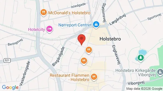 Erhvervslejemål til salg i Holstebro - kort over placeringen