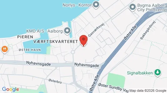 Kontorlokaler til leje i Aalborg Centrum - kort over placeringen