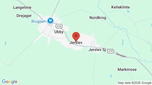 Lagerlokaler til salg i Jerslev Sjælland - kort over placeringen