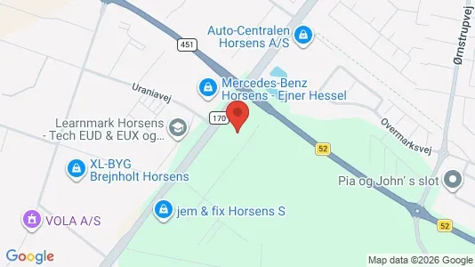 Kontorlokaler til leje i Horsens - kort over placeringen