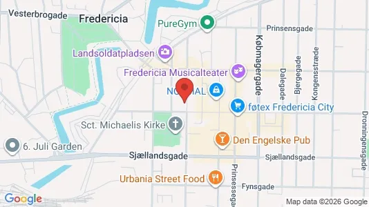 Kontorlokaler til leje i Fredericia - kort over placeringen