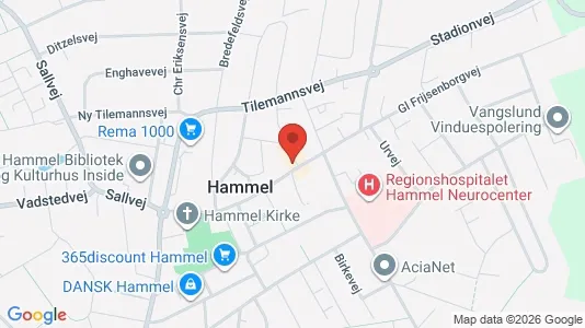 Boligudlejningsejendomme til salg i Hammel - kort over placeringen