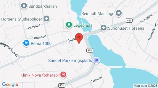Erhvervslejemål til salg i Horsens - kort over placeringen