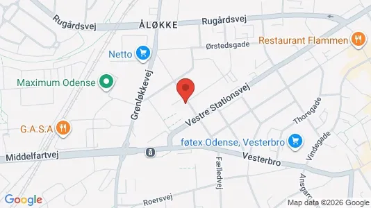 Erhvervslejemål til salg i Odense C - kort over placeringen