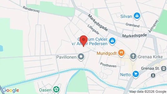 Kontorlokaler til salg i Grenaa - kort over placeringen