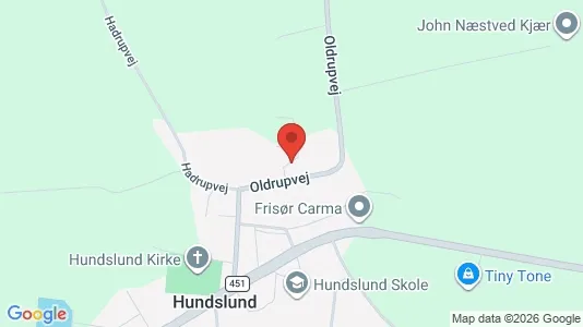 Erhvervsgrunde til salg i Hundslund - kort over placeringen