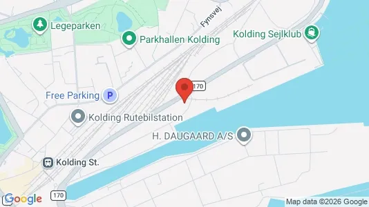 Kontorlokaler til leje i Kolding - kort over placeringen