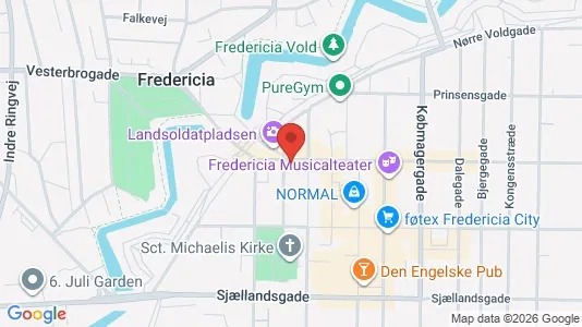 Kontorlokaler til leje i Fredericia - kort over placeringen