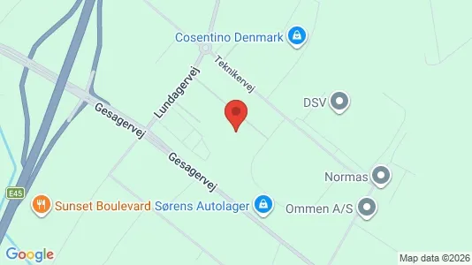 Lagerlokaler til leje i Hedensted - kort over placeringen