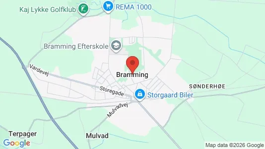 Restaurantlokaler til leje i Bramming - kort over placeringen