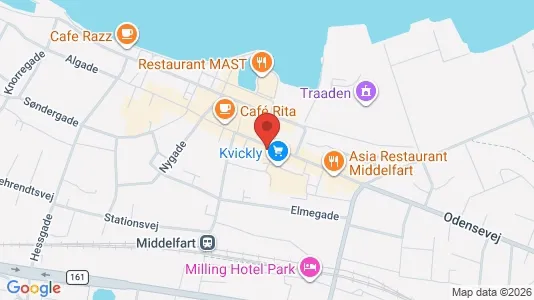 Erhvervslejemål til salg i Middelfart - kort over placeringen