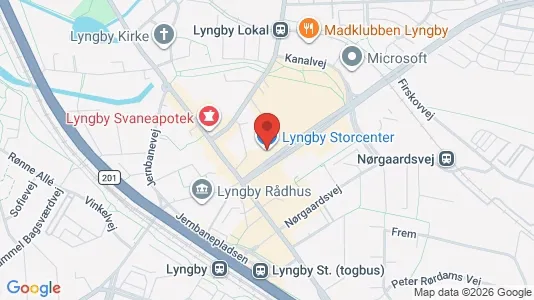 Kontorlokaler til leje i Kongens Lyngby - kort over placeringen