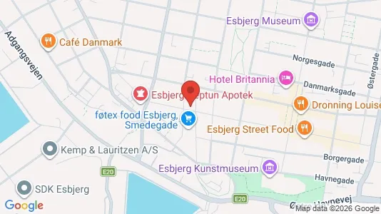 Kontorlokaler til leje i Esbjerg Centrum - kort over placeringen