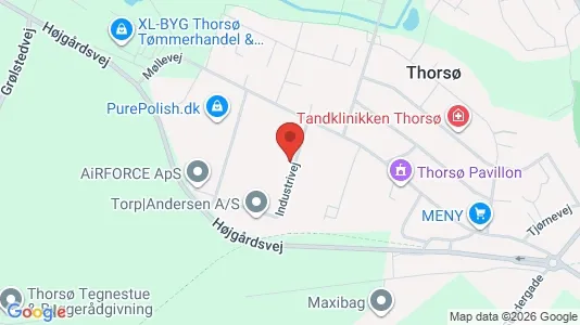 Kontorlokaler til leje i Thorsø - kort over placeringen