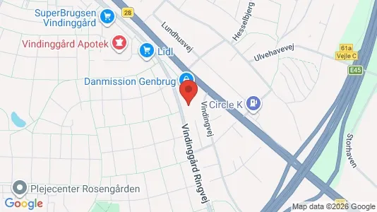 Kontorlokaler til leje i Vejle Centrum - kort over placeringen