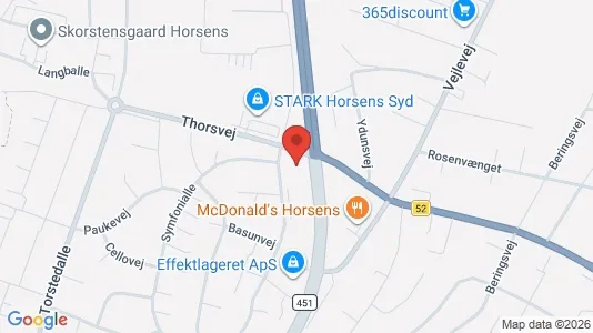 Kontorlokaler til leje i Horsens - kort over placeringen