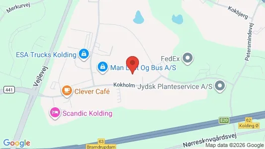 Kontorlokaler til leje i Kolding - kort over placeringen
