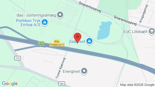 Kontorlokaler til leje i Fredericia - kort over placeringen