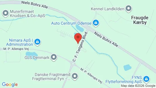 Lagerlokaler til leje i Odense SØ - kort over placeringen