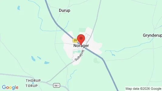 Butikslokaler til salg i Nørager - kort over placeringen