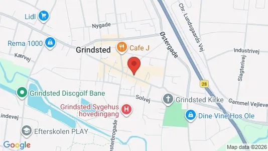 Erhvervslejemål til salg i Grindsted - kort over placeringen