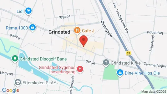 Erhvervslejemål til salg i Grindsted - kort over placeringen