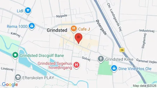 Erhvervslejemål til salg i Grindsted - kort over placeringen