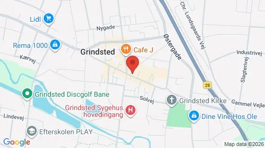 Erhvervslejemål til salg i Grindsted - kort over placeringen