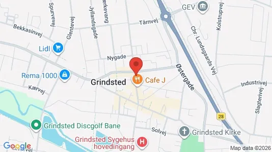 Erhvervslejemål til salg i Grindsted - kort over placeringen