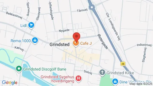 Erhvervslejemål til salg i Grindsted - kort over placeringen