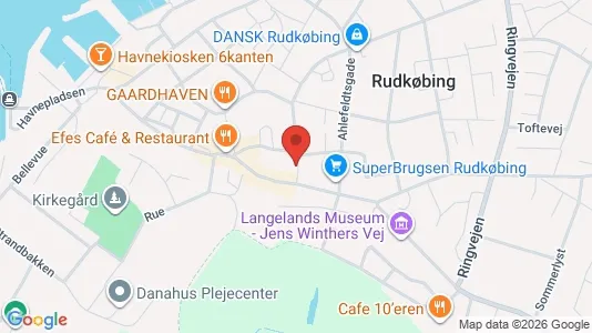 Erhvervslejemål til leje i Rudkøbing - kort over placeringen